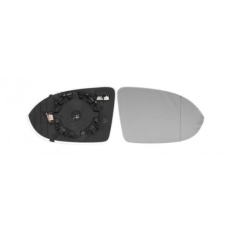 Replacement rearview mirror glass with thermal convex left base