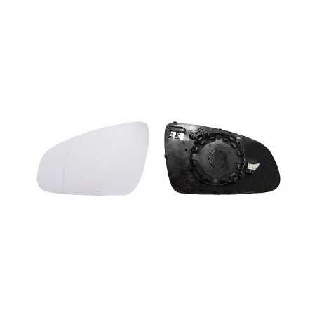 Replacement glass rear view mirror with thermal aspherical left base
