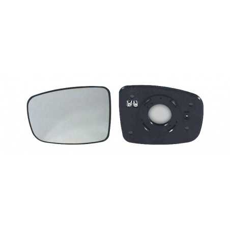 Replacement rearview mirror glass with thermal convex left base