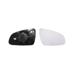 Replacement rear view mirror glass with thermal convex right base