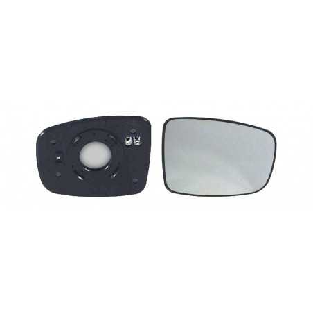 Replacement rear view mirror glass with thermal convex right base
