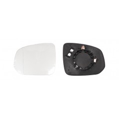 Replacement glass rear view mirror with thermal aspherical left base