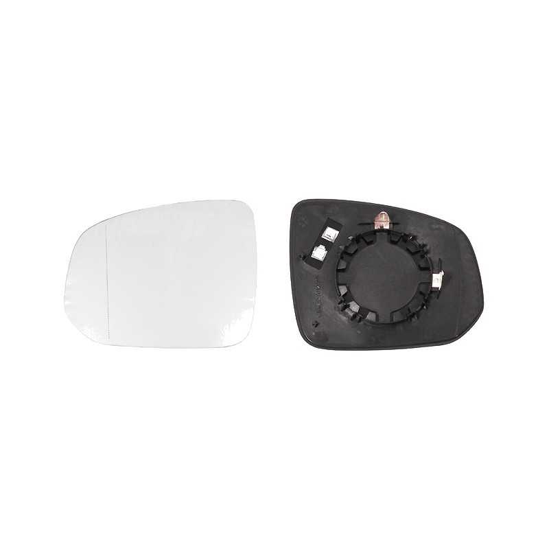 Replacement glass rear view mirror with thermal aspherical left base