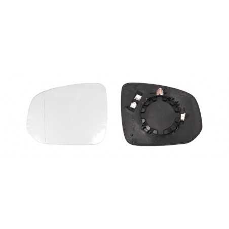 Replacement glass rear view mirror with thermal aspherical left base