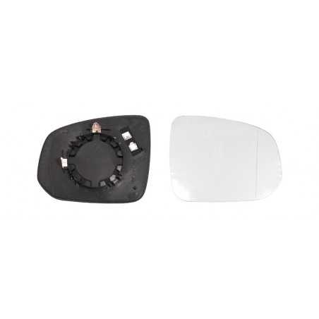 Replacement rear view mirror glass with thermal convex right base