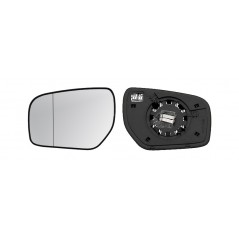 Replacement glass rear view mirror with thermal aspherical left base