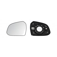 Replacement rearview mirror glass with thermal convex left base
