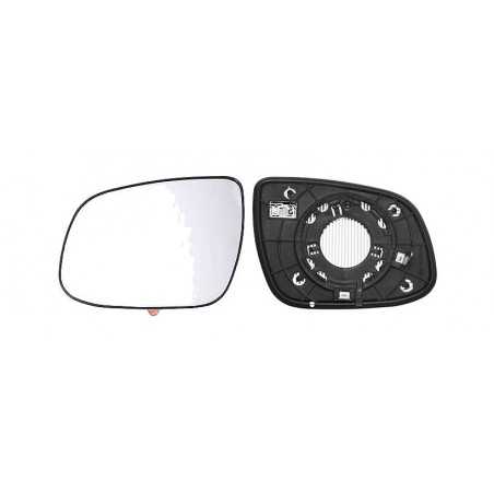 Replacement rearview mirror glass with thermal convex left base