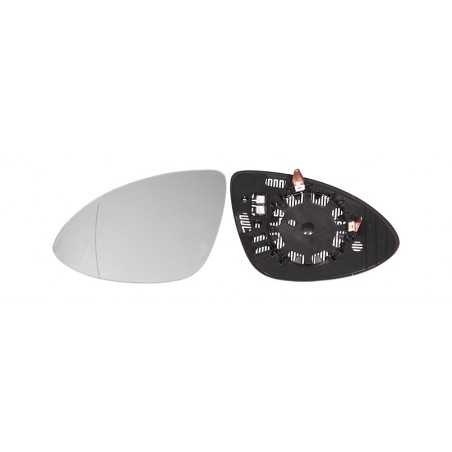 Replacement glass rear view mirror with thermal aspherical left base