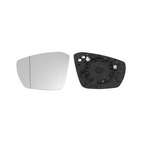 Replacement rearview mirror glass with left thermal convex base