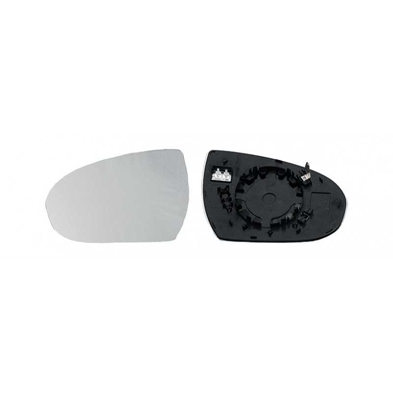 Replacement rearview mirror glass with thermal convex left base
