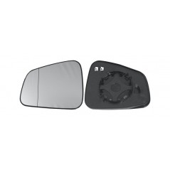 Replacement glass rear view mirror with thermal aspherical left base