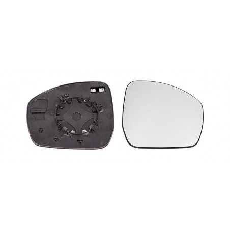 Replacement rear view mirror glass with thermal convex right base