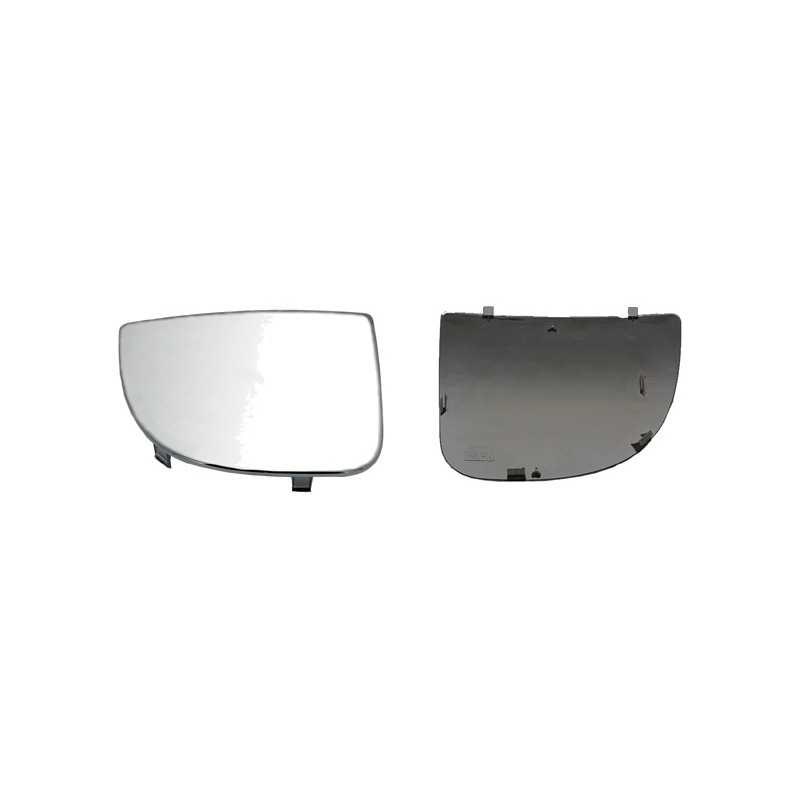 Replacement rearview mirror glass with dead heat convex left base