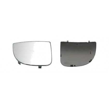 Replacement rearview mirror glass with dead heat convex left base