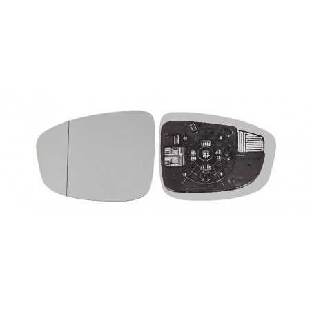 Replacement glass rear view mirror with thermal aspherical left base