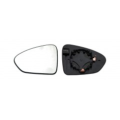 Replacement rearview mirror glass with thermal convex left base