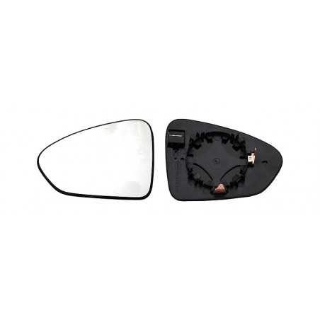 Replacement rearview mirror glass with thermal convex left base