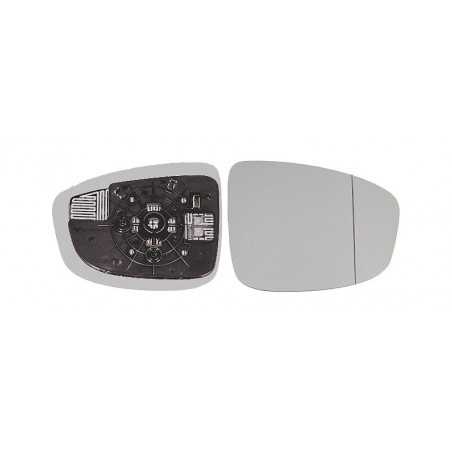 Replacement rear view mirror glass with thermal convex right base