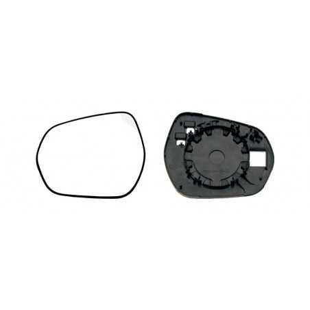 Replacement rearview mirror glass with thermal convex left base