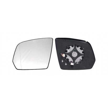 Replacement glass rear view mirror with thermal aspherical left base