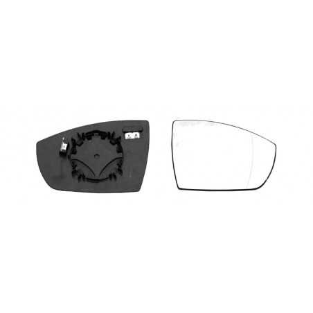 Replacement glass rearview mirror with thermal aspherical right base