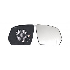 Replacement glass rearview mirror with thermal aspherical right base