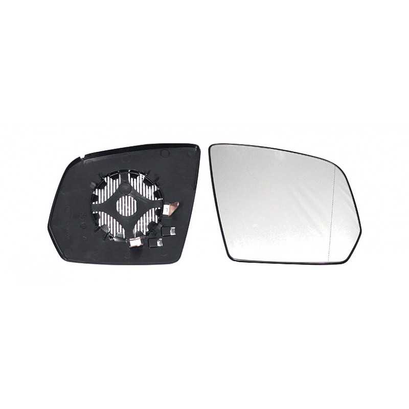 Replacement glass rearview mirror with thermal aspherical right base