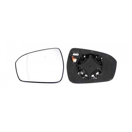 Replacement glass rear view mirror with thermal aspherical left base