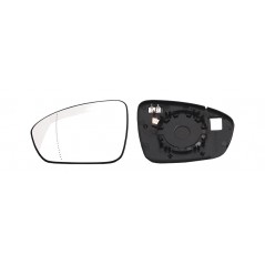 Replacement rear view mirror glass with left thermal aspherical base