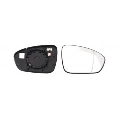 Replacement rear view mirror glass with thermal convex right base
