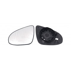 Replacement rearview mirror glass with thermal convex left base