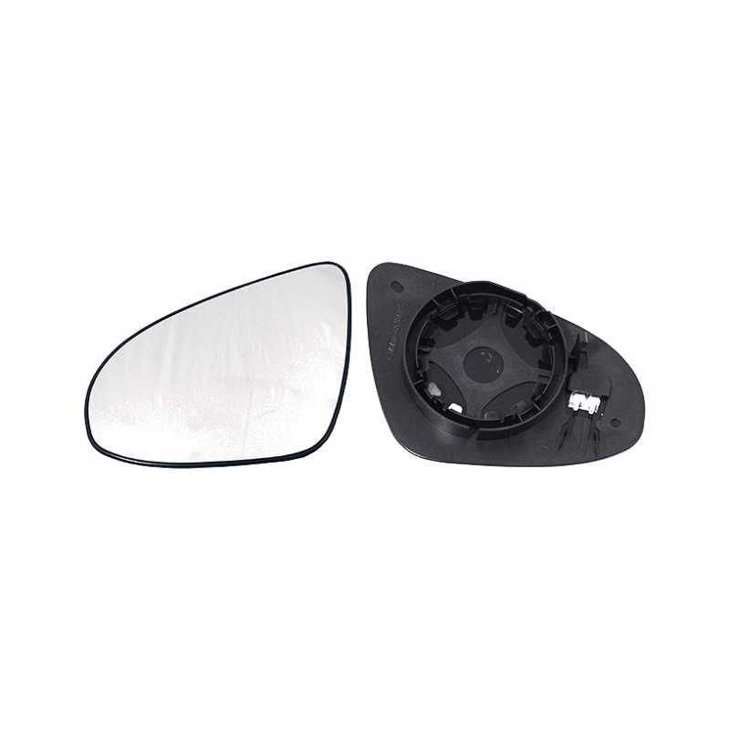 Replacement rearview mirror glass with thermal convex left base