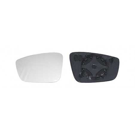 Replacement rear view mirror glass with convex left base