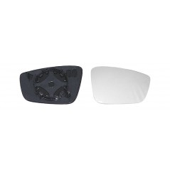 Replacement rear view mirror glass with convex right base