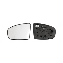 Replacement glass rear view mirror with thermal aspherical left base