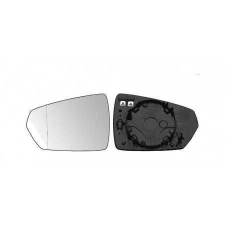 Replacement glass rear view mirror with thermal aspherical left base