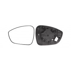 Replacement rearview mirror glass with thermal convex left base