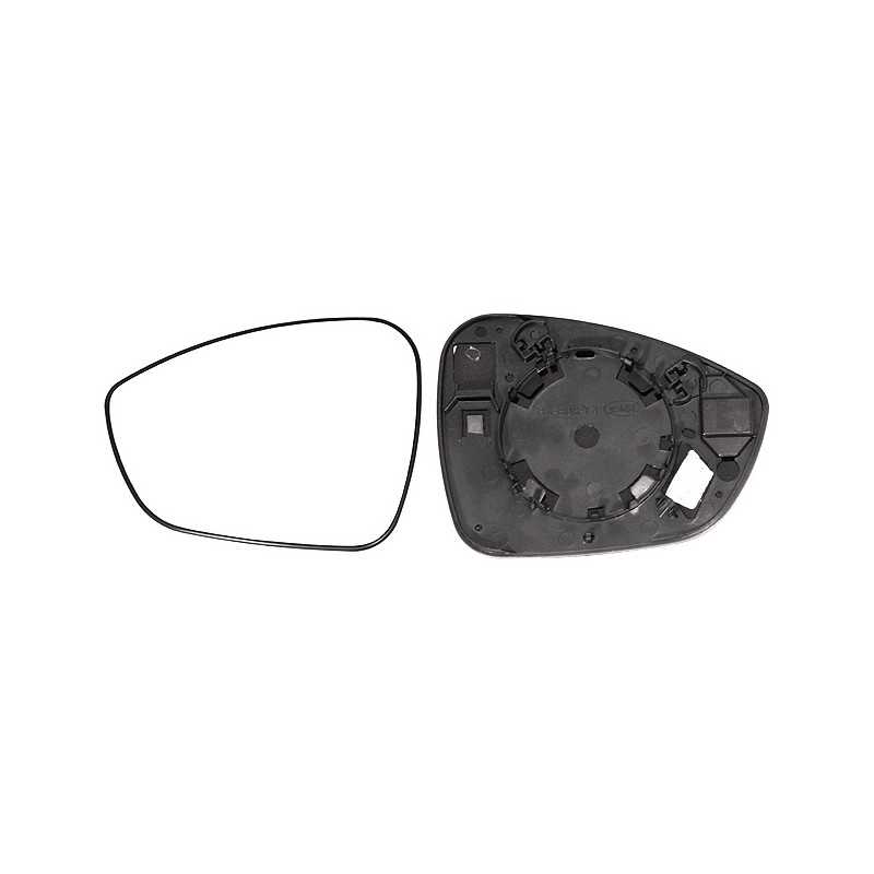 Replacement rearview mirror glass with thermal convex left base