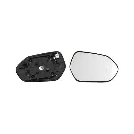 Replacement rear view mirror glass with thermal convex right base