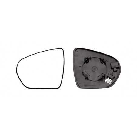 Replacement rearview mirror glass with thermal convex left base