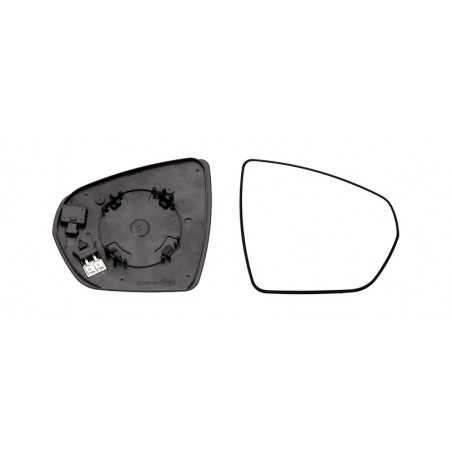Replacement rear view mirror glass with thermal convex right base