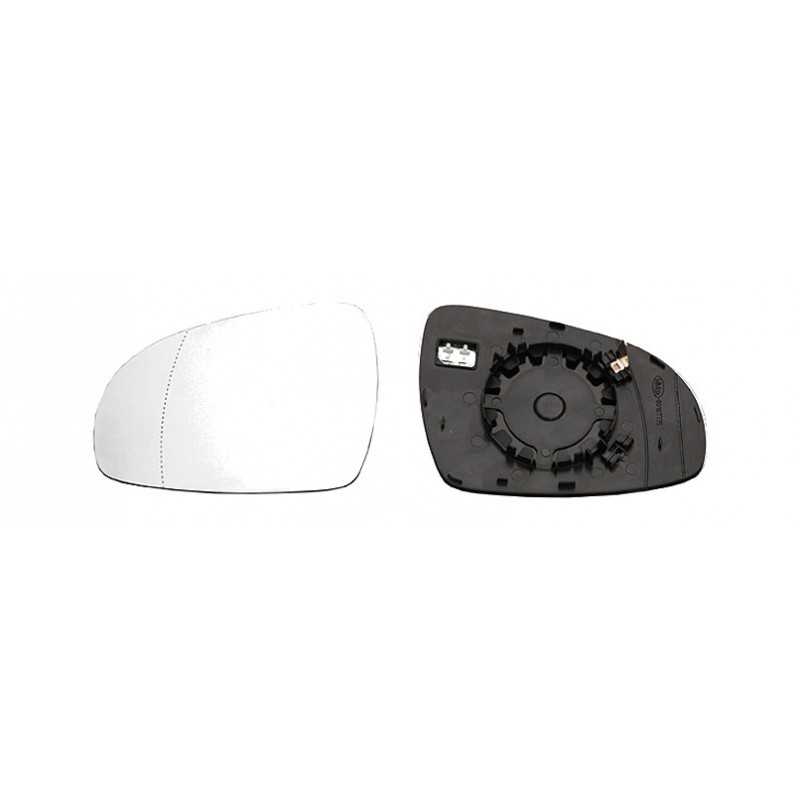 Replacement glass rear view mirror with thermal aspherical left base