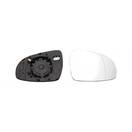 Replacement rear view mirror glass with thermal convex right base