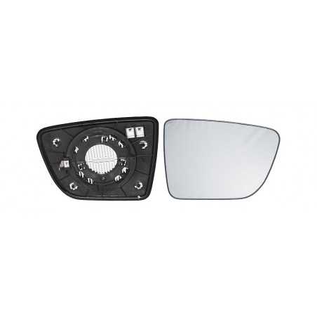Replacement rear view mirror glass with thermal convex right base