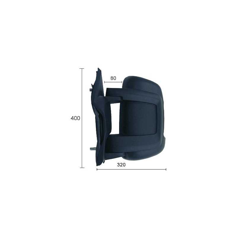 Complete left rearview mirror with flashing