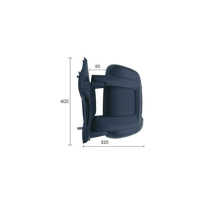 Complete left rearview mirror with flashing