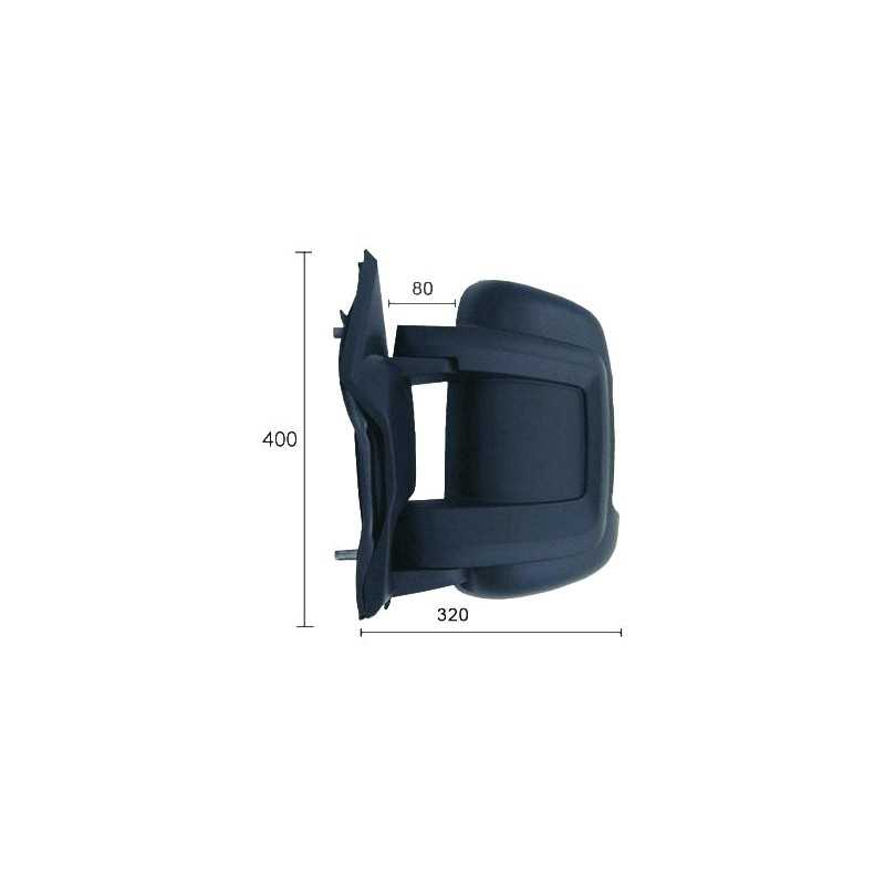 Complete left rearview mirror with flashing