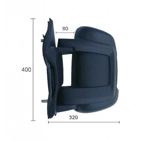 Complete left rearview mirror with flashing