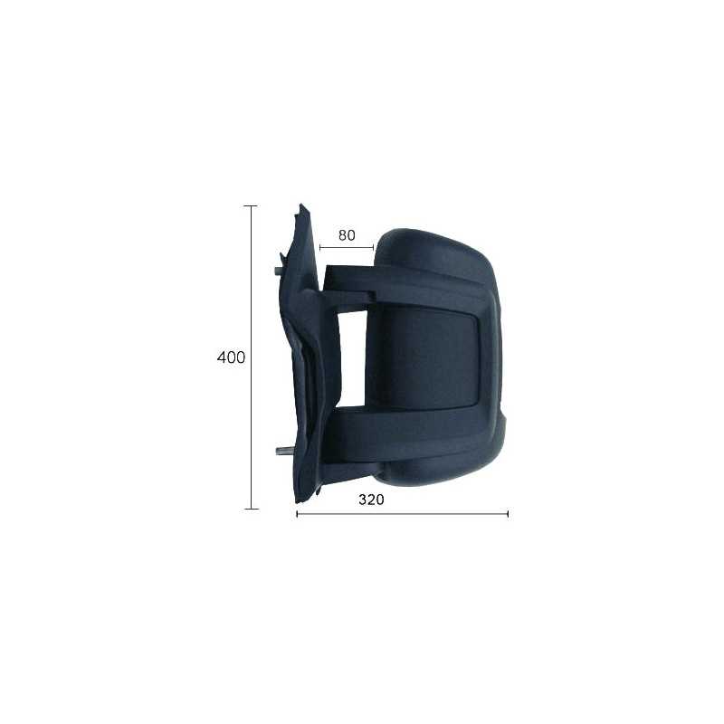 Complete left rearview mirror with flashing